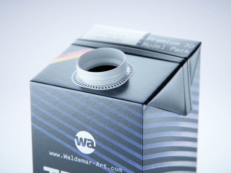 Tetra Pak Brik Edge 1000ml with tethered cap LightWing 30 premium carton packaging 3D model