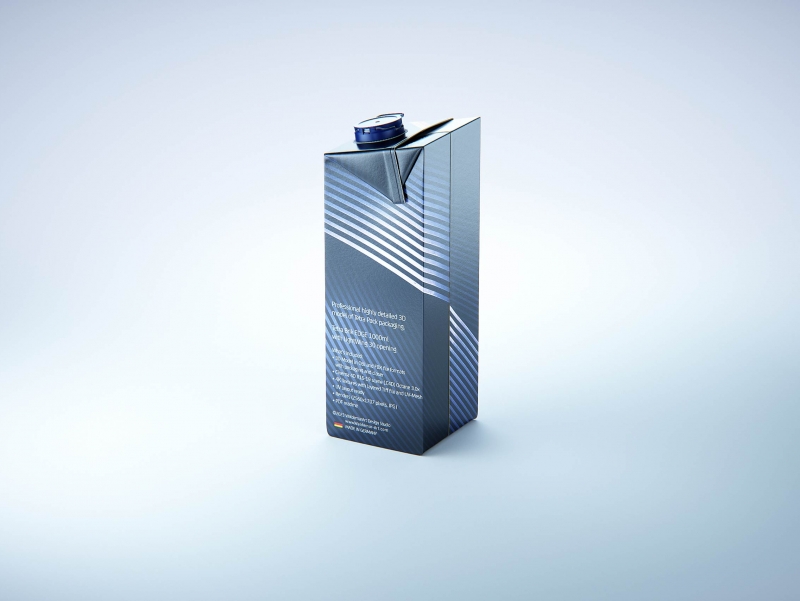 Tetra Pak Brik Edge 1000ml with tethered cap LightWing 30 premium carton packaging 3D model