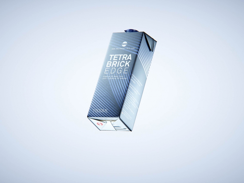 Tetra Pak Brik Edge 1500ml with LightWing 30 premium carton packaging 3D model