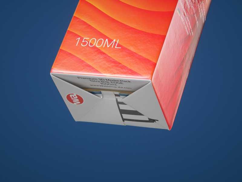 Tetra Pack Brick EDGE 1500ml with WingCap30 Carton packaging professional 3D model pak