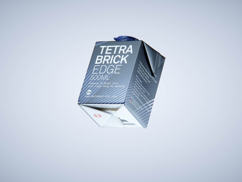 Tetra Brik Edge 500ml with LightWing 30 premium carton packaging 3D model