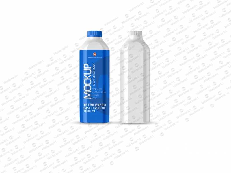 Packaging MockUp of Tetra Pack Evero Aseptic Base-D 1000ml with OrionTop-O38A Side View