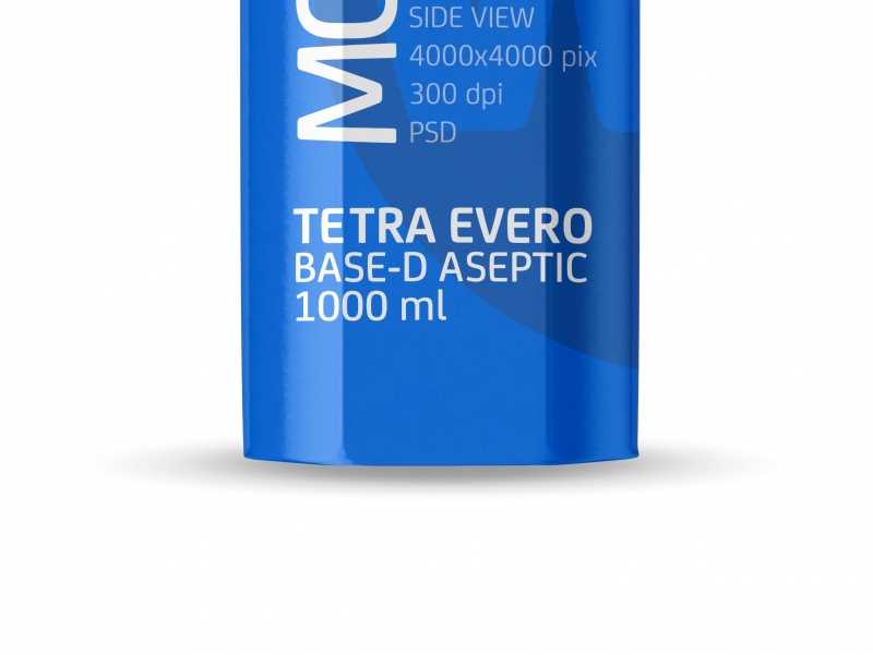 Packaging MockUp of Tetra Pack Evero Aseptic Base-D 1000ml with OrionTop-O38A Side View