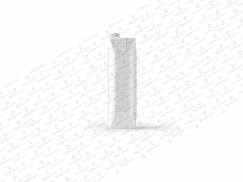 PSD Mockup of Tetra Pack Prisma 1000ml Side View