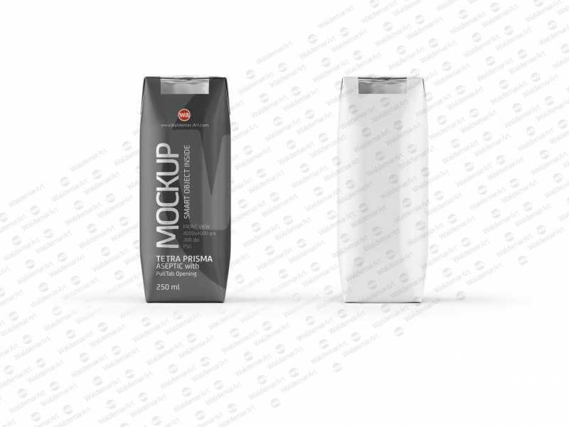 Packaging Mockup of Tetra Pack Prisma 250ml with PullTab - Front View