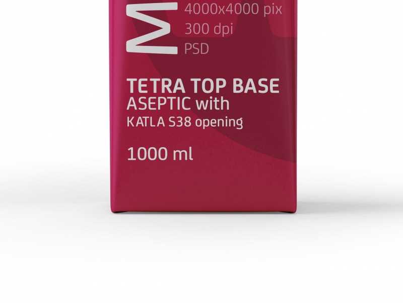 Package MockUp of Tetra Pack Top Aseptic Base 1000ml with Katla S38 Front View