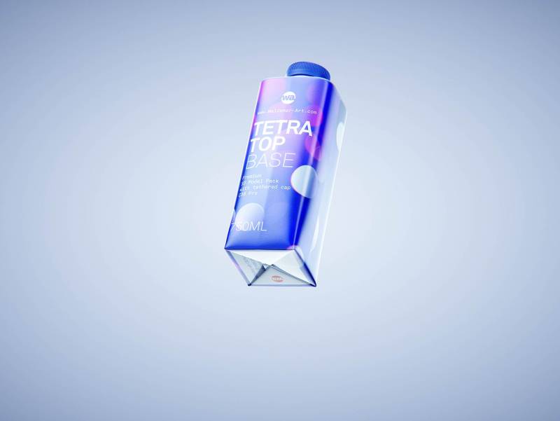 Packaging 3D model pak of Tetra Pack Top Base 750ml with tethered cap C38 Pro