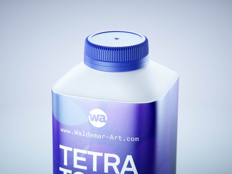 Tetra Top Base 500ml with tethered cap C38Pro premium carton packaging 3d model