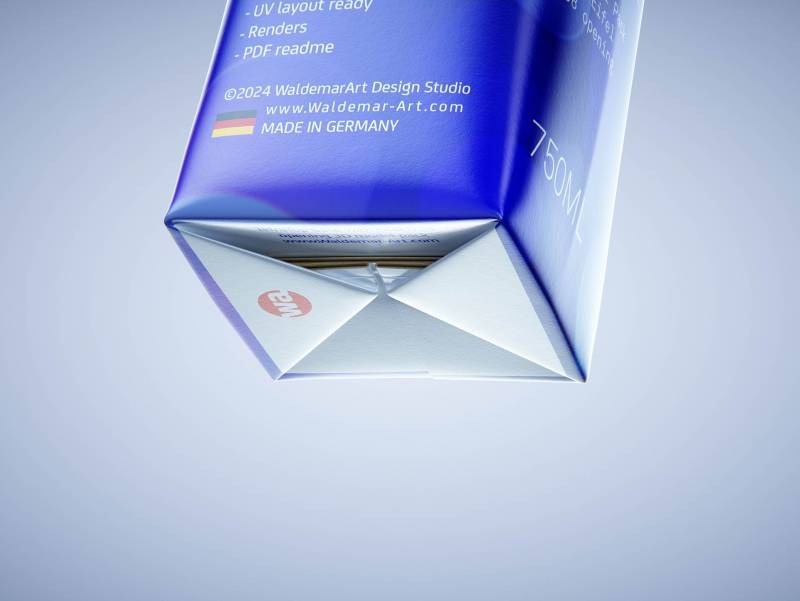 Packaging 3D model pak of Tetra Pack Top Base 750ml with Eifel-O38