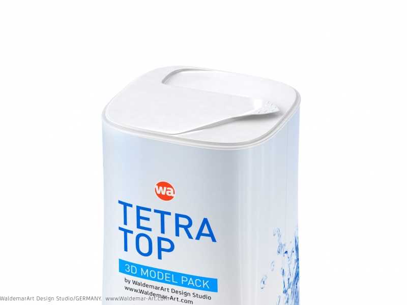 Packaging 3D model of Tetra Pack Top Midi 330ml with Huron