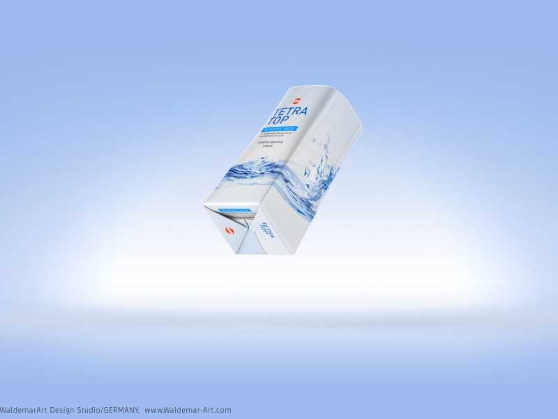 Packaging 3D model of Tetra Pack Top Midi 330ml with Huron