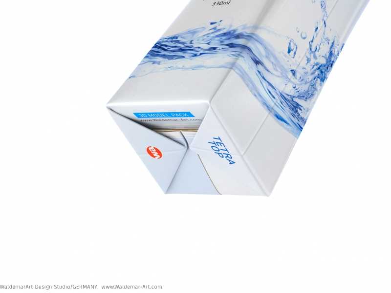 Packaging 3D model of Tetra Pack Top Midi 330ml with Huron