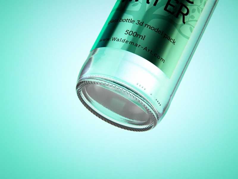 Tonic water glass bottle packaging 3D model pack 500ml