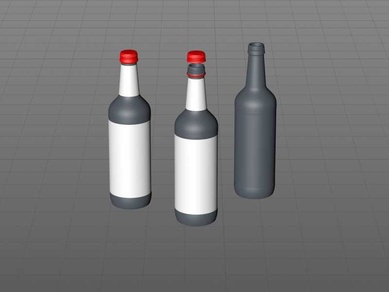 Tonic water glass bottle packaging 3D model pack 500ml