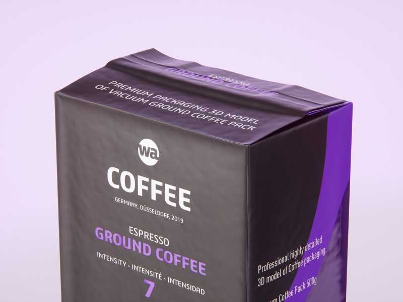 Vacuum Ground Coffee Packaging 500g 3d model