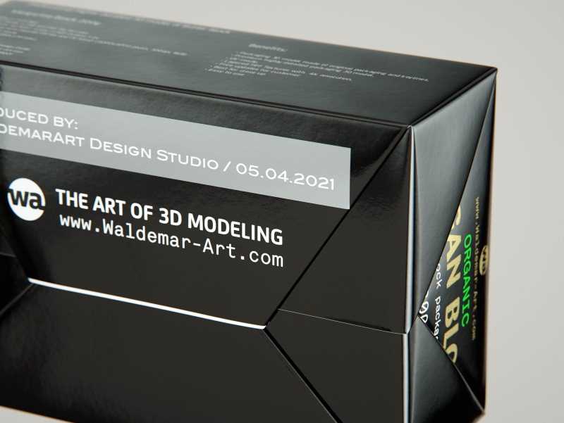 Vegan Butter Block 200g packaging 3D model