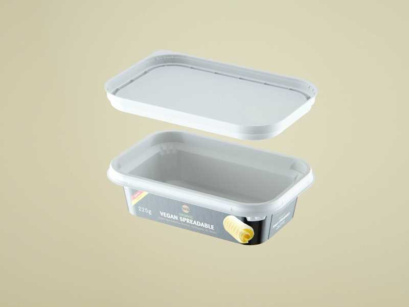 Vegan Spreadable Butter plastic container 225g packaging 3D model