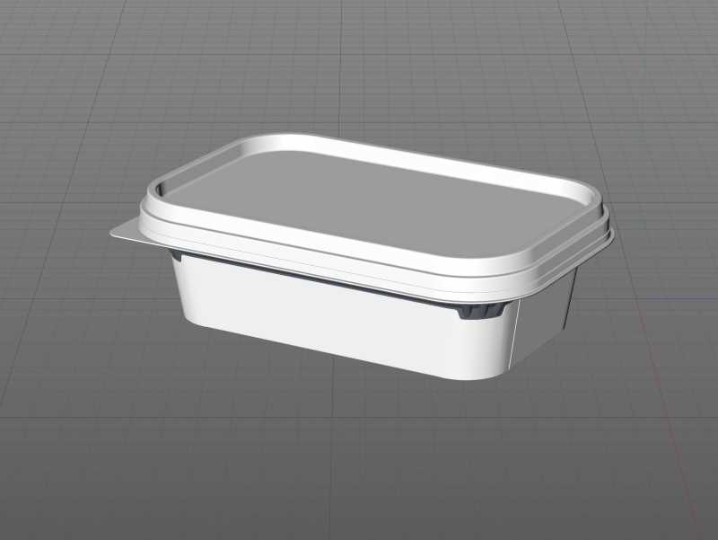 Vegan Spreadable Butter plastic container 225g packaging 3D model