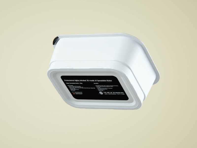 Vegan Spreadable Butter plastic container 250g packaging 3D model