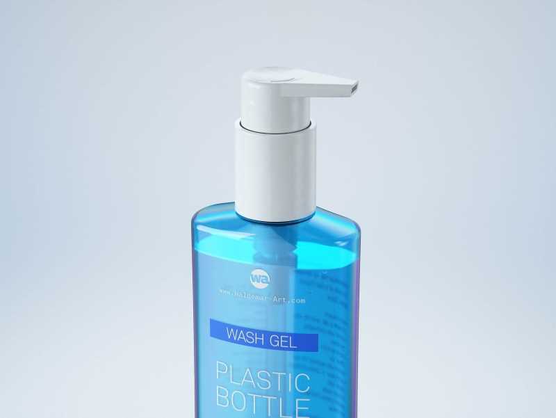 Wash Gel Plastic Bottle 200ml packaging 3D model