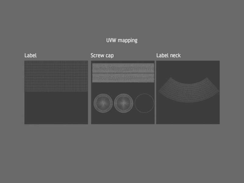 Packaging 3d model of a Mineral water glass bottle 500ml with a glass of water