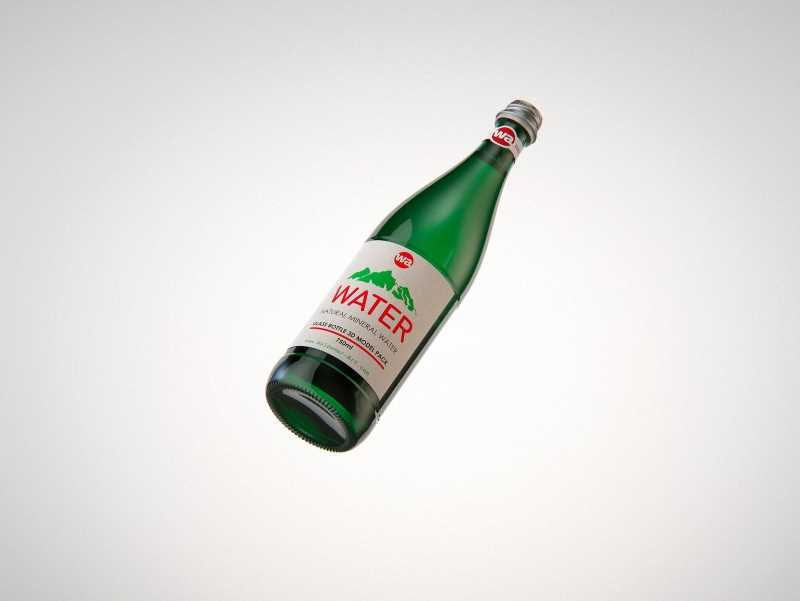 Water glass bottle 750ml packaging 3D model pack
