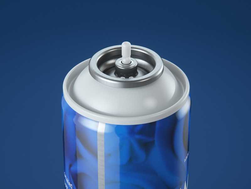 Packaging 3D model of the Whipped Cream Metal Bottle 250ml