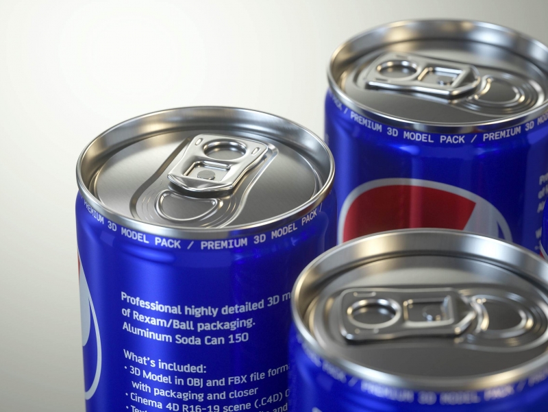 Ball/Rexam Soda Metal Can 150ml Premium 3D model pack