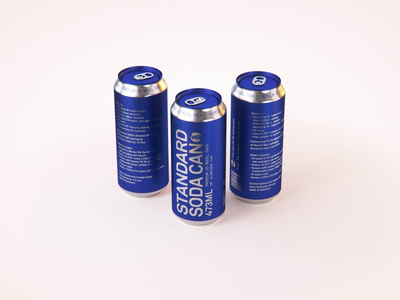 Ball/Rexam Standard Beer/Soda Can 473ml 3D model