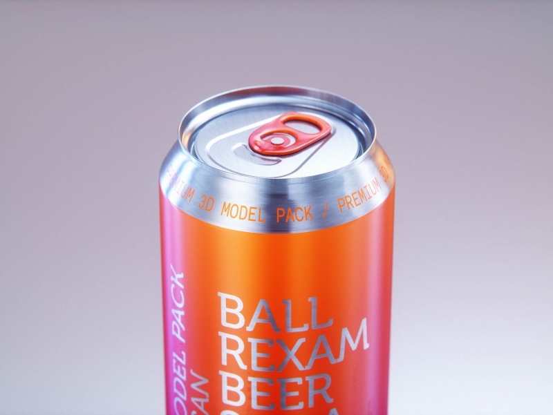Metal Beer/Soda can 500ml with water droplets and condensation professional 3D model pack