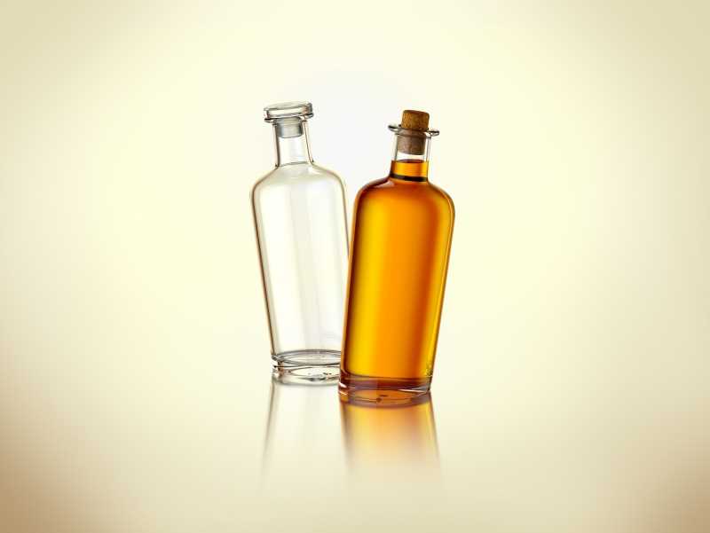 Pirate - packaging 3d model of a glass bottle for alcohol products