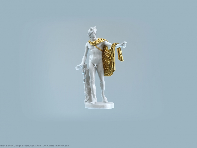 Apollo Belveder 3D scanned sculpture (Octane render)