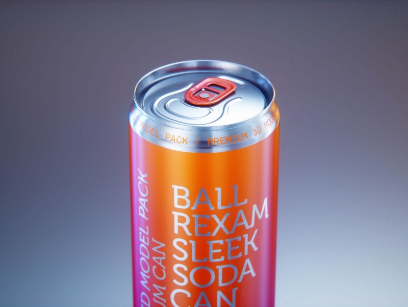 Metal Sleek can 330ml with water droplets and condensation professional 3D model pack