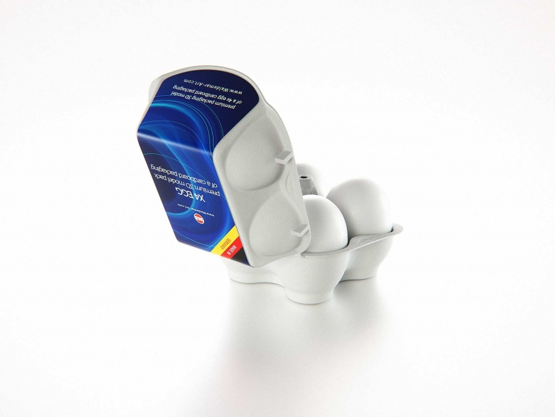 x4 Egg Cold Pressed Paper Carton box packaging 3D model pack
