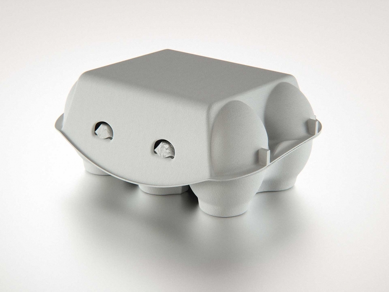 6x Egg Cold Pressed Paper Carton box packaging 3D model pack