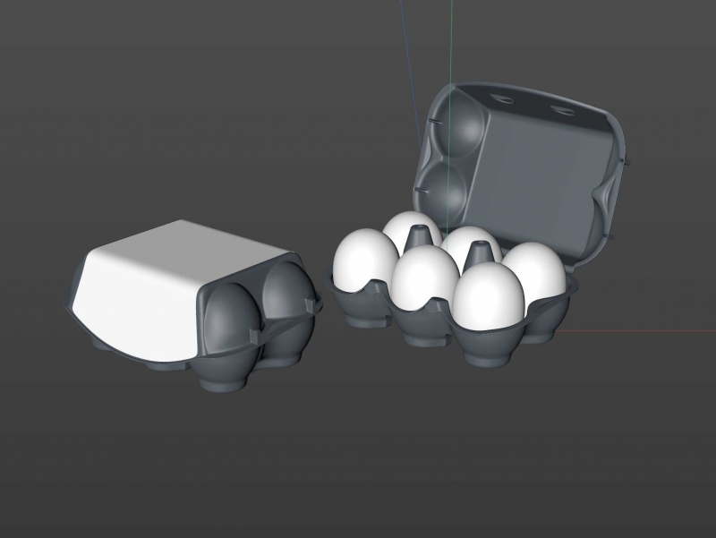 6x Egg Cold Pressed Paper Carton box packaging 3D model pack