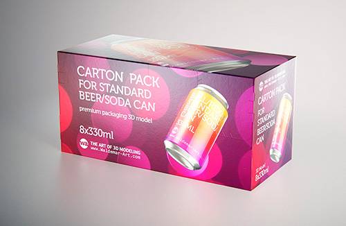 Premium packaging 3d model of Tetra Pack Prisma Square 330ml with tethered cap DreamCap 26 Pro