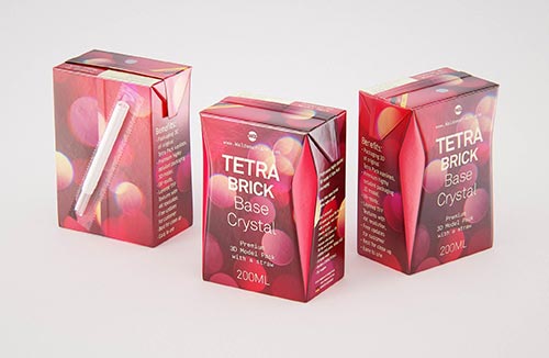 Tetra Pack Brick Slim Leaf 200ml Side View Photoshop Mockup