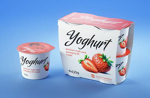 Premium packaging 3d model of Tetra Pack Prisma Square 330ml with tethered cap DreamCap 26 Pro