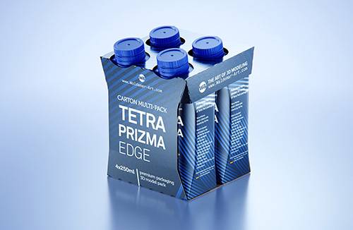 Packaging 3D model of Elopak Pure-Pak Diamond Curve 330ml