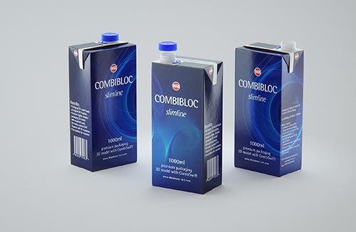SIG combiBloc Compact 250ml with perforation, straw hole and no opening packaging 3D model