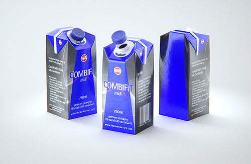 SIG CombiBloc Small 300ml with perforation and a straw hole packaging 3D model pak