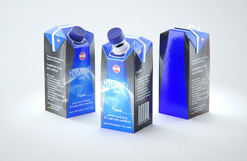 Tetra Pack Brick Slim Leaf 200ml Side View Photoshop Mockup