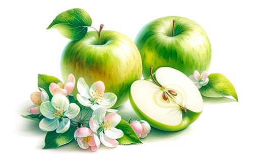 Premium Digital Watercolor Illustrations featuring three cherries on a white background