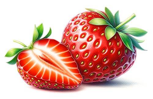 Premium Digital Watercolor Illustration of a few red currant berries, designed with a minimalist and detailed style