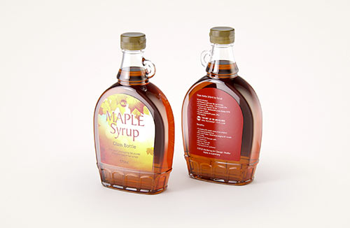 Packaging 3d model of Olive Oil Round Glass Bottle 250ml