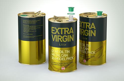 Steel Force - 3d model of the metal bottle