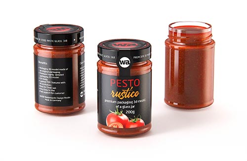 Plastic Bucket 1000g/1Kg premium packaging 3D model