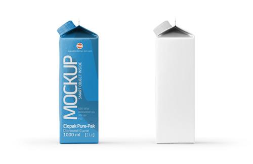 Packaging MockUp of Tetra Pack Brick Aseptic 1000ml with LightCap30 Side View