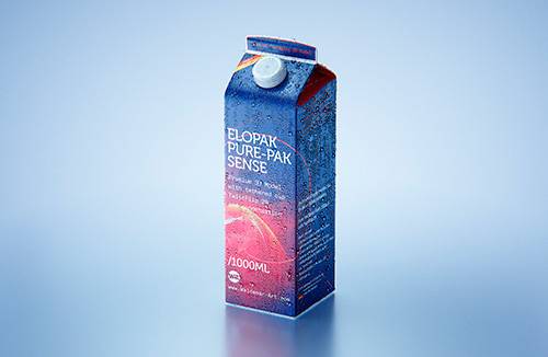 Fruit Secco glass bottle packaging 3D model 200ml with a screw cap and a glass of fruit wine